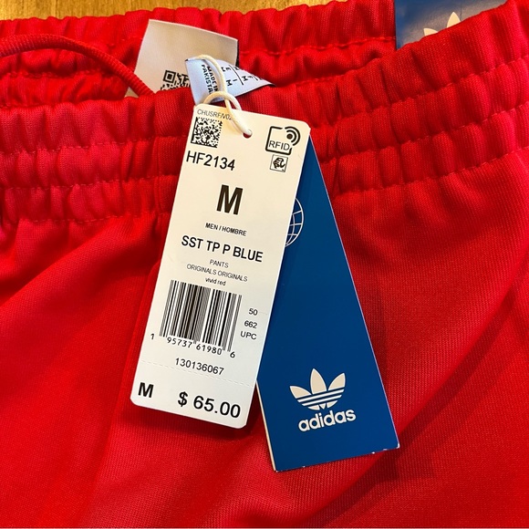 ADIDAS Primeblue Red SST Track Pants - Picture 6 of 10